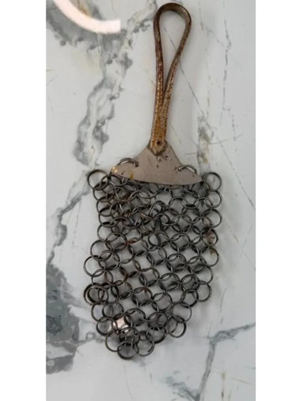 Vintage Antique Chainmail Pot Scrubber & Cast Iron Skillet Cleaner